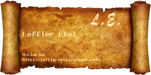 Leffler Etel névjegykártya